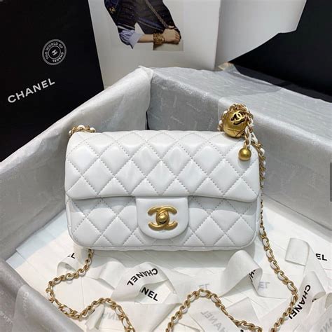 celebrity white chanel bag|white chanel shopping bag.